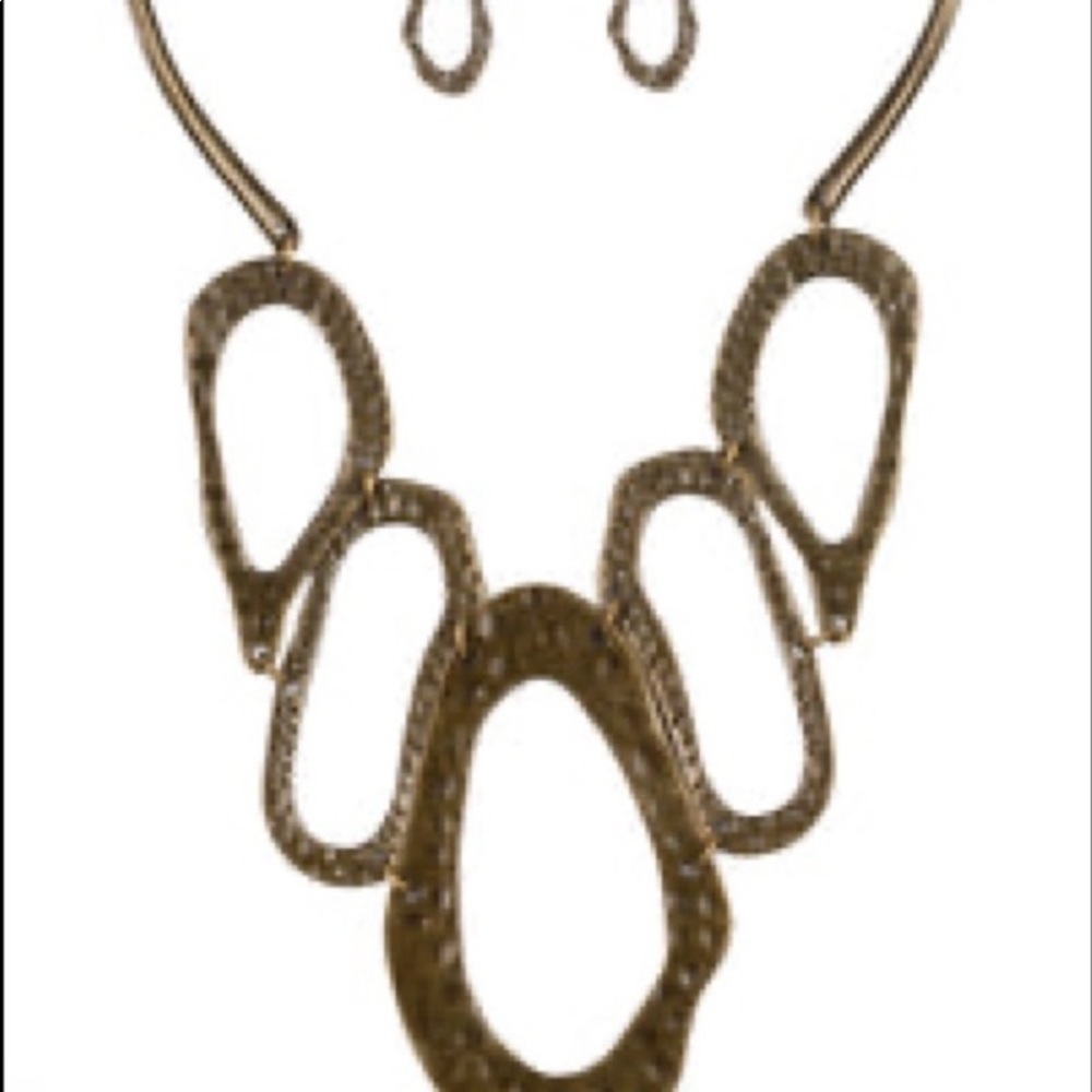 Brass statement necklace set